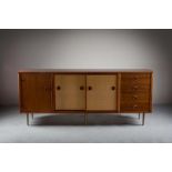 A MAHOGANY SIDEBOARD, 1960s, BY WILLIAM