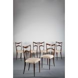 A SET OF SIX DINING CHAIRS, ITALIAN 1950