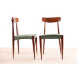 A SET OF SIX TEAK DINING CHAIRS, DANISH,