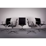 A SET OF SIX EA 108 SWIVEL OFFICE CHAIRS