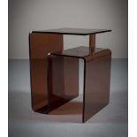 A PERSPEX SIDE TABLE, FRENCH, 1970s, 30c