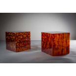 A PAIR OF PERSPEX CUBE TABLES, FRENCH 19