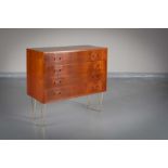 A TEAK CHEST OF FOUR DRAWERS, DANISH, on