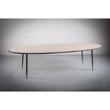 AN OVAL COFFEE TABLE, ITALIAN 1960s, wit