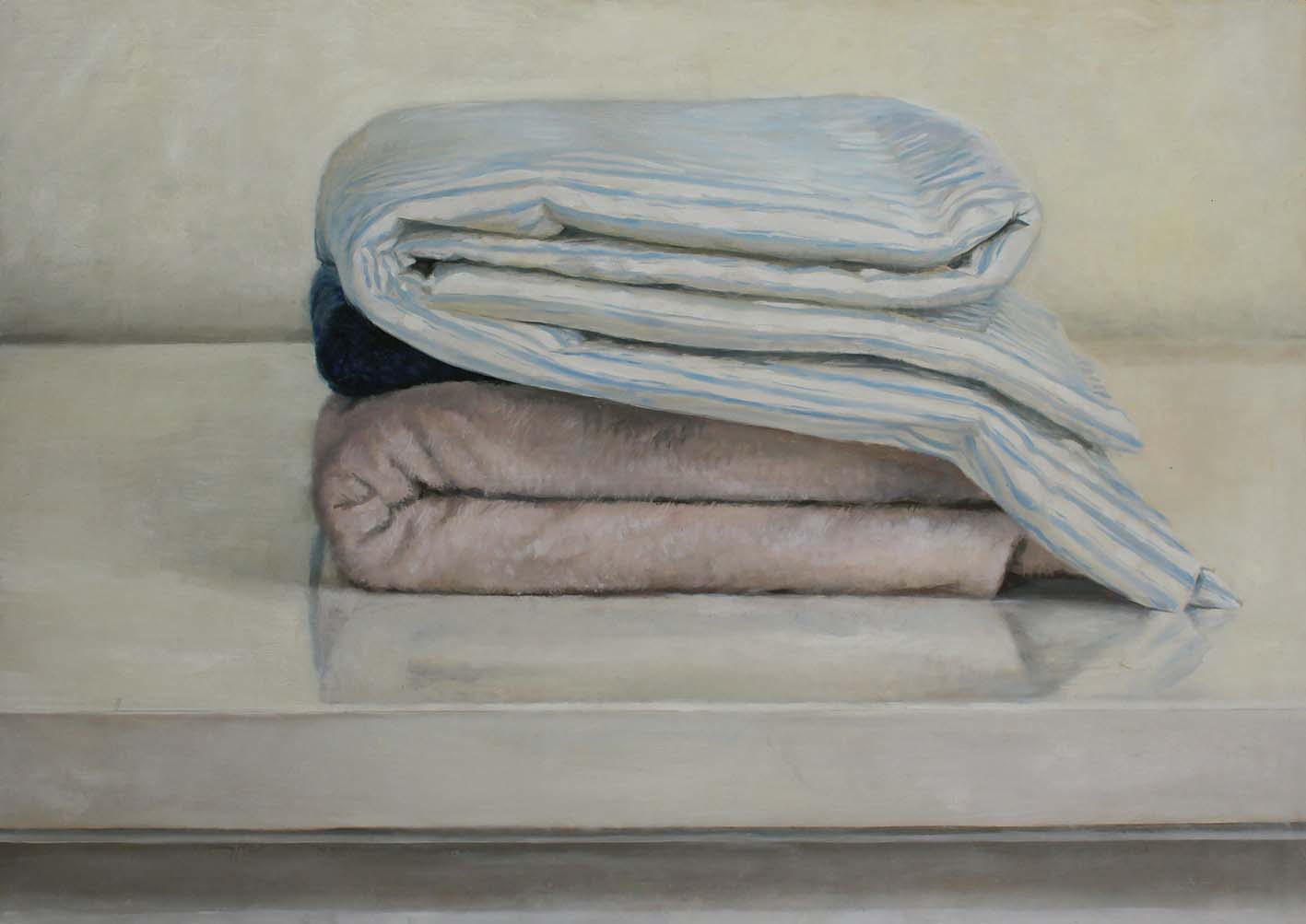 Blaise Smith RHA b.1967 LAUNDRY  Oil on gesso panel, 24" x 36" (61 x 92cm), signed, inscribed and