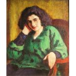 Roderic O'Conor 1860-1940 LA BLOUSE VERTE (RENEE HONTA) Oil on canvas, 26" x 21 1/2" (66 x 55cm),