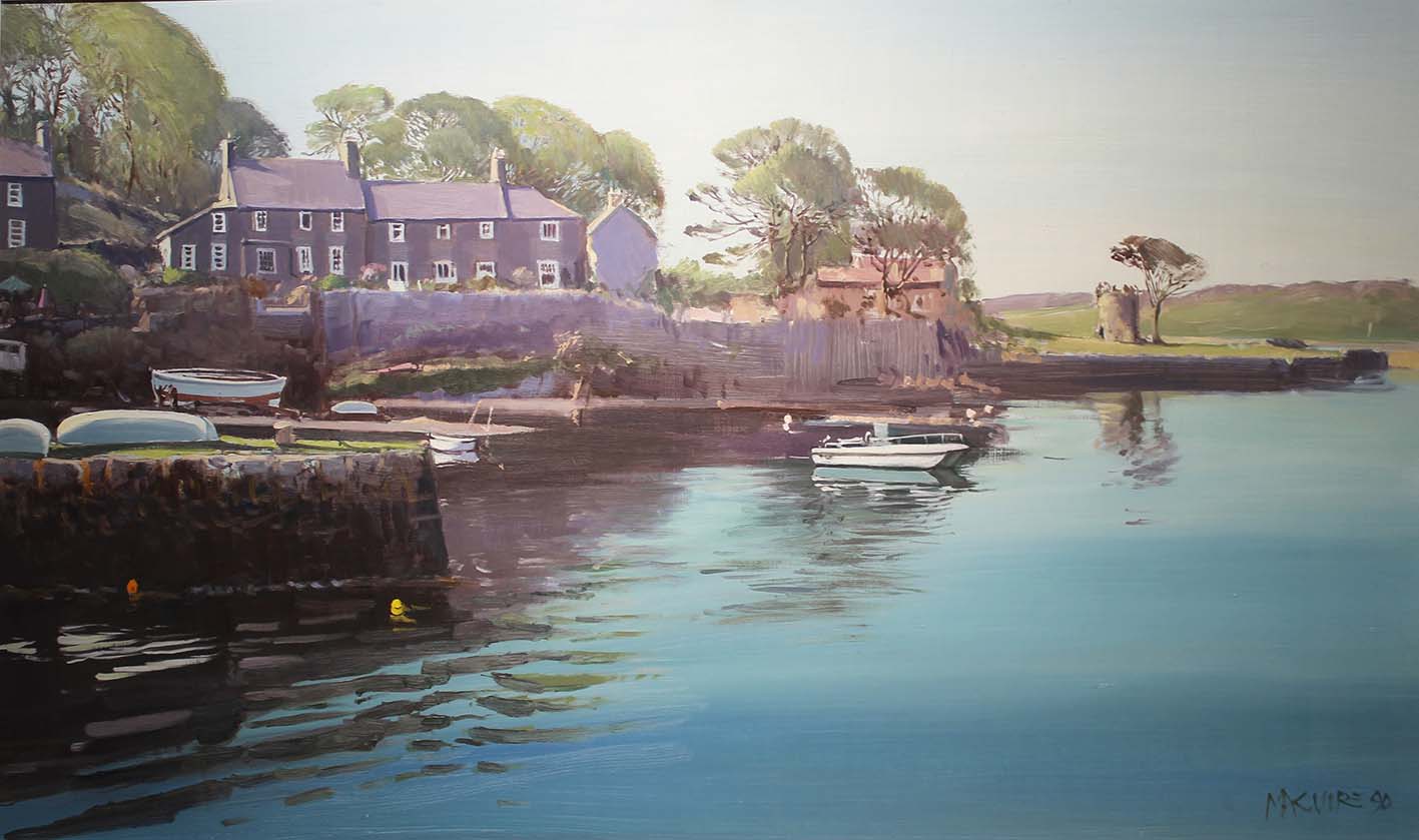 Cecil Maguire RHA RUA b.1930 STRANGFORD, CO DOWN Oil on board, 20" x 36" (51 x 92cm), signed and