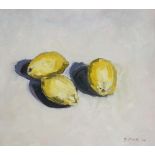 Mark Pepper, Contemporary LEMONS Oil on canvas, 16" x 18" (41 x 46cm), signed and dated 2001