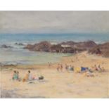 Frank McKelvey RHA, RUA, 1895-1974 SUMMER ON THE BEACH Oil on canvas, 20" x 27" (51 x 69cm), signed.