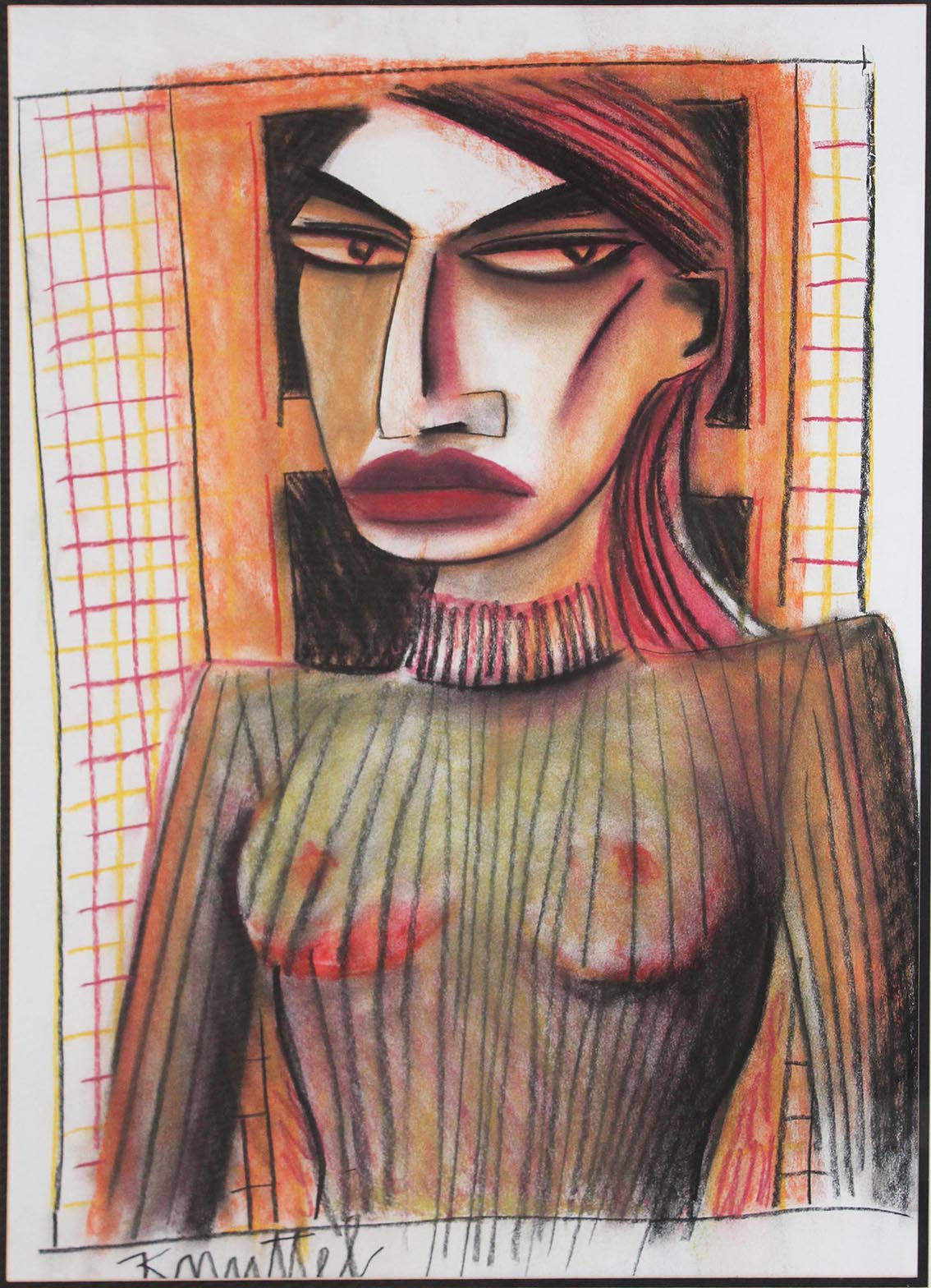 Graham Knuttel b. 1954 Female Study  Pastel, 27 1/2" x 20" (70 x 51cm), signed.