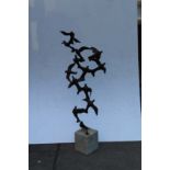 John Behan RHA b.1938 BIRDS Bronze, 30" high, incl. base (76cm)