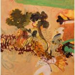 David Crone RHA, b.1937 PLANT II Mixed media, 15 1/4" x 15" (39 x 38cm), signed and dated 2002
