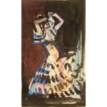 George Campbell RHA 1917-1979 THE FLAMENCO DANCER Mixed media, 8" x 5" (20 x 12.75cm)