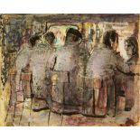 George Campbell RHA 1917-1979 MEN AT THE BAR Mixed media, 6" x 7 1/2" (15 x 19cm)