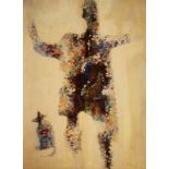 George Campbell RHA 1917-1979 SPANISH CLOWN & HIS DOG oil on board, 30" x 20", signed, inscribed