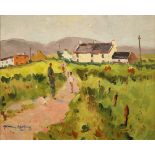 Henry Healy RHA 1909-1982 A COUNTRY ROAD Oil on board, 16" x 20" (41 x 51cm), signed