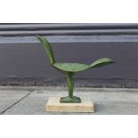 Breon O'Casey 1928-2011 BIRD Bronze, 7 1/2" high (19cm), the base signed with initials and dated