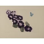 Patrick Hickey BEGONIAS & BUTTERFLIES Print, 22" x 29", signed and inscribed.