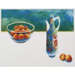 Ruth O'Donnell PEACH BOWL Etching 21" x 27" , signed . ed. 1/10