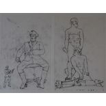 James Hanley DAVID & GOLIATH/ CAIN & ABEL Etching, 19 1/2" x 25 1/2", signed and dated 2002, ed.