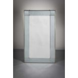 A COMPARTMENTALIZED WALL MIRROR, FRENCH, 122cm x 73cm