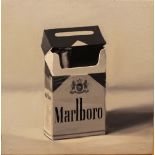 Patrick Redmond, Contemporary MARLBORO Oil on canvas, 12" x 12" (30.5 x 30.5cm), signed, inscribed