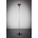 A BRASS AND PERSPEX FLOOR UPLIGHTER, FRENCH, 1970s,