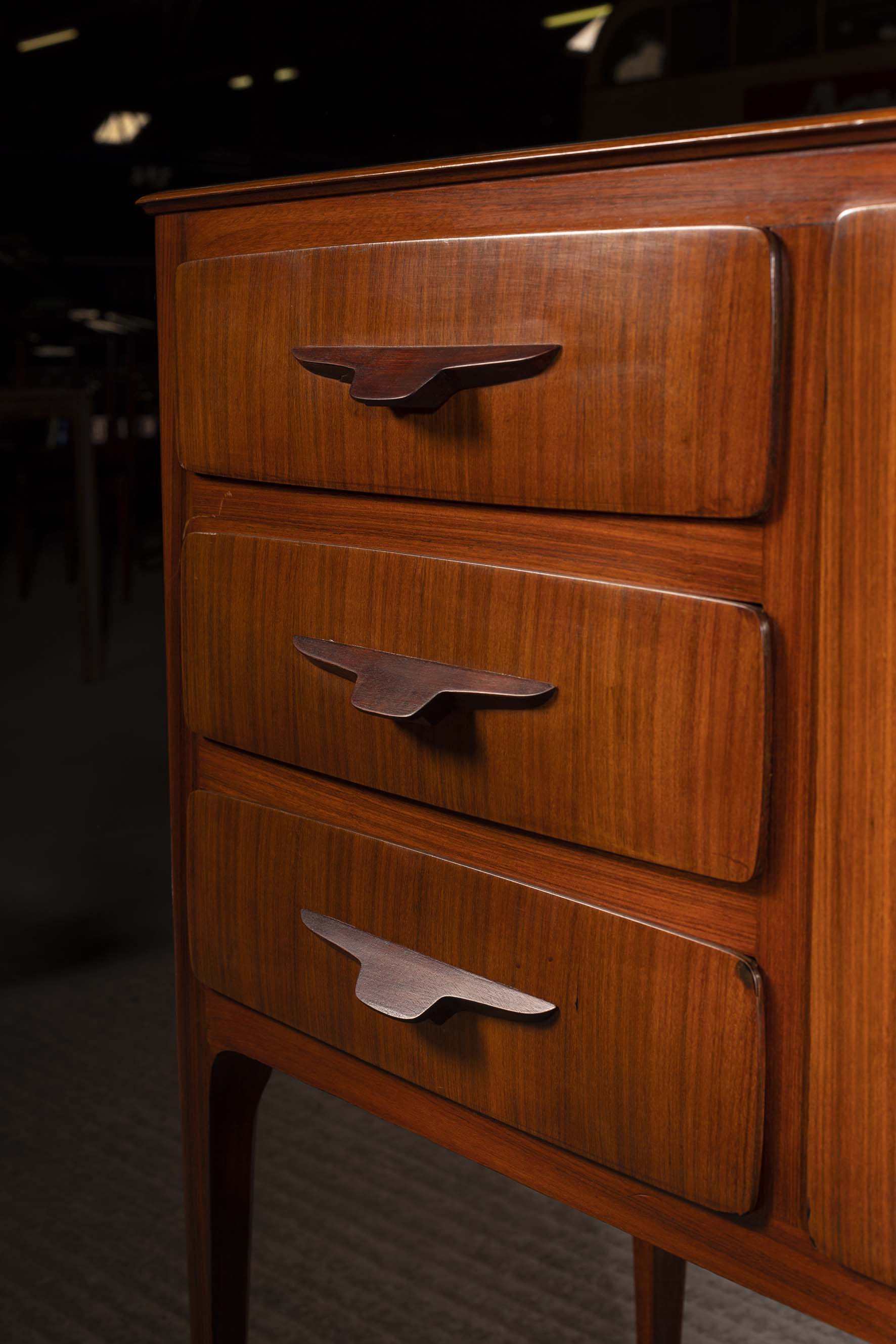 A FINE ROSEWOOD COCKTAIL CABINET, ITALIAN, c.1960, attributed to Vittorio Dassi, with a pair of - Image 2 of 2