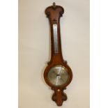 BERRY, HUNTINGDON, A 19TH CENTURY WALNUT WHEEL BAROMETER,