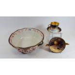 A LATE 19TH/EARLY 20TH CENTURY ROYAL CROWN DERBY """"OLD IMARI"""" PATTERN DOUBLE HANDLED BOWL (grou