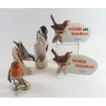 TWO GOEBEL BIRD ADORNED "WILDLIFE KOLLEKTION" PLAQUES, a Goebel WOODPECKER, 7 ins high,