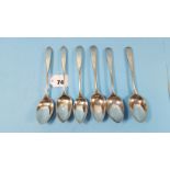 THREE EARLY 19TH CENTURY SCOTTISH SILVER DESSERT SPOONS,