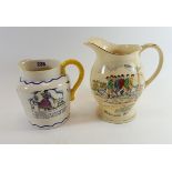 A 20TH CENTURY CROWN DEVON FIELDINGS POTTERY """"WIDDECOMBE FAIR"""" JUG with musical movement (move