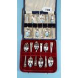 TWO SETS OF SIX GEORGE V 1910-35 SILVER JUBILEE COMMEMORATIVE TEASPOONS, maker:- NG & Co,