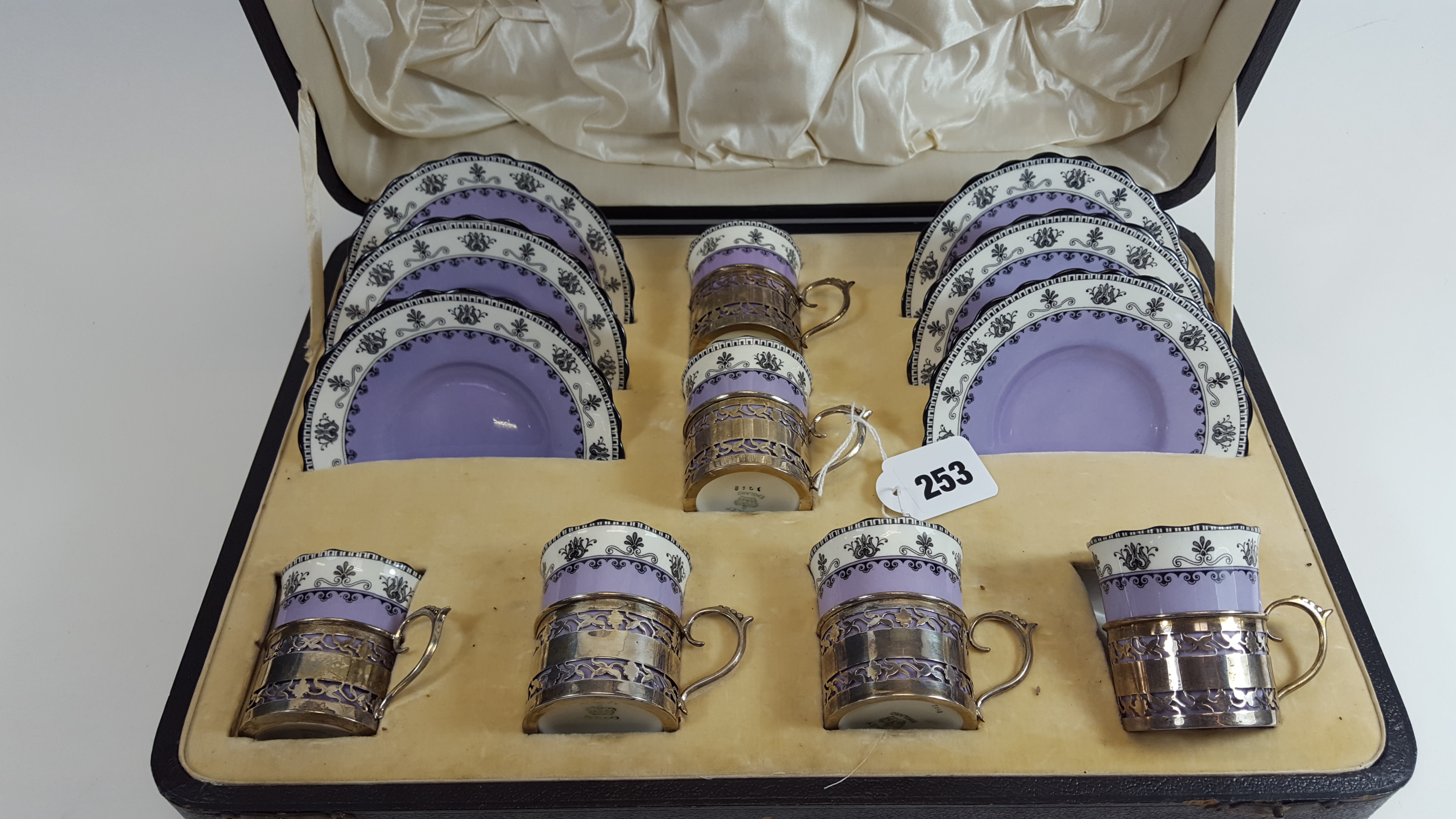 A 1920'S AYNSLEY PORCELAIN COFFEE SET,