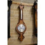 BERRY, HUNTINGDON, A 19TH CENTURY WALNUT BANJO BAROMETER,