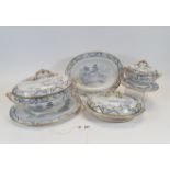 A VICTORIAN EIGHTY-TWO PIECE GRAINGERS WORCESTER PORCELAIN DINNER SERVICE,