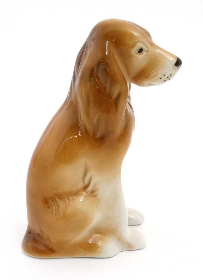 A Royal Dux Bohemia model of a Spaniel Dog , bears pink triangle and makers stamp to base. - Image 8 of 13