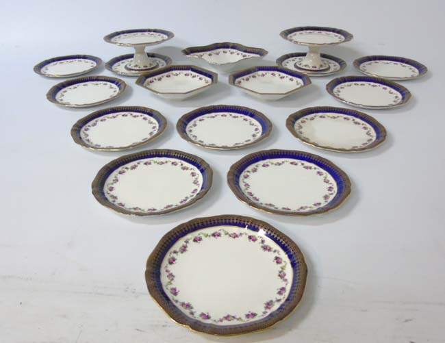 An early 20thC Wedgwood and Co, Imperial Porcelain dinner service, to include 12 plates, - Image 4 of 9