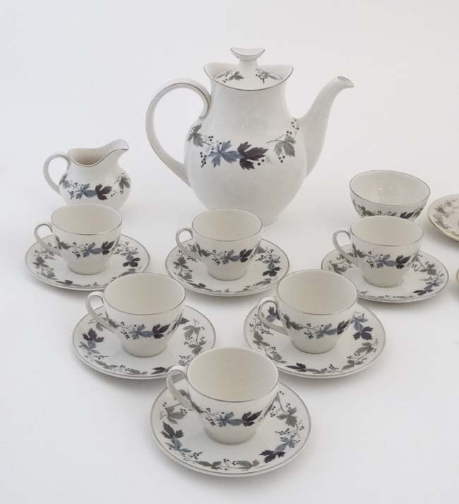 A Royal Doulton '' Burgandy '' pattern tea set , number TC1001, to include teapot, milk jug, - Image 8 of 19