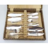 A cased set of silver plated fish knives and forks CONDITION: Please Note - we do
