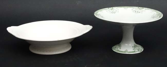 A late 19thC ' Wedgwood, Wellesley of Stafford "Of Etruria" pattern white twin handled cake-stand, - Image 4 of 19