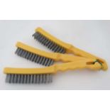 Three wire brushes with plastic handles CONDITION: Please Note - we do not make