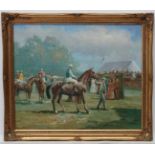 Maskey after Munnings XX, Oil on board, The point-to-point meetings, Signed lower right.