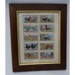 Framed set of 10 cigarette cards of "Poultry " CONDITION: Please Note - we do not
