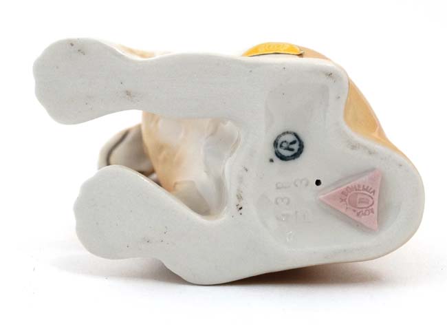 A Royal Dux Bohemia model of a Spaniel Dog , bears pink triangle and makers stamp to base. - Image 3 of 13