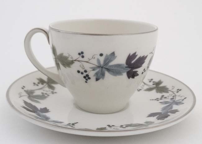 A Royal Doulton '' Burgandy '' pattern tea set , number TC1001, to include teapot, milk jug, - Image 3 of 19