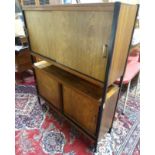 Two low retro cabinets with sliding doors CONDITION: Please Note - we do not make
