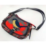 Tartan handbag with bird detail CONDITION: Please Note - we do not make reference