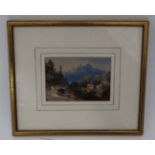 Picture of a village in a mountainous landscape in frame CONDITION: Please Note -